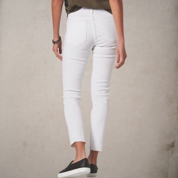 NWOT ROEBUCK & Co. Vintage Distressed Raw Hem Skinny Jeans White/12R - Picture 2 of 14